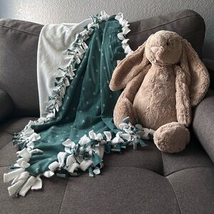 Soft Green and White Baby Blanket